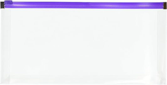 Globe-Weis Poly Zip Envelope, Check, Open Side, Assorted, 5/Pack