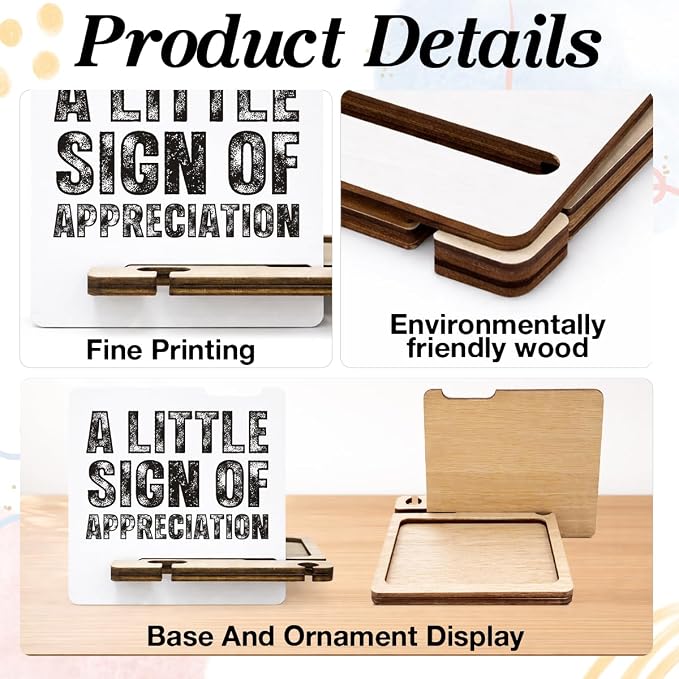 Appreciation Gifts for Coworker - Multi-functional Desk Organizer - Inspirational Office Appreciation Quote Wooden Sign for Office Desk Shelf Decor
