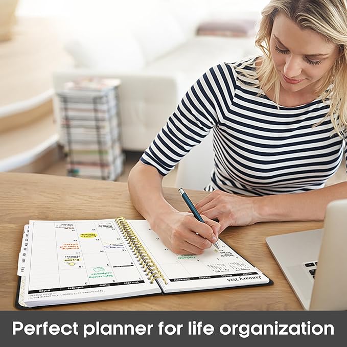 2026 Planner, Weekly and Monthly Calender Planner, Jan 2026 to Dec 2026, Hardcover 2026 Calendar Book with Tabs & Inner Pocket, Office Home School Supplies for Women & Men - A5 (6.3" x 8.5"), Black