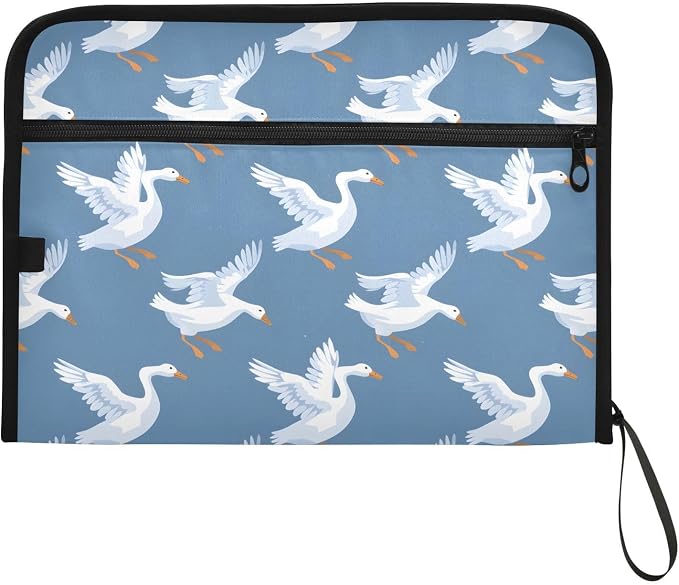 ALAZA Geese Cartoon Stylish 13 Pocket Expanding File Folder with Labels, Accordion File Folder File Organizer Letter A4 Paper for Office School Student