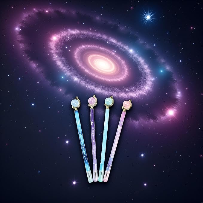 1Pc Black 0.5mm Gel Pen Ball Pen Starry Sky Planet Ball Rotate Gel Pen Signature Pen Student Study Stationery Gel Ink Rollerball Pens Rollerball Pens Writing and Correction School Office Supplies