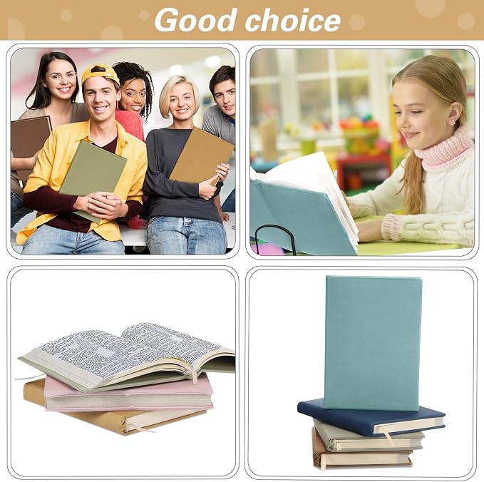 Gilprop 6 Pack Stretchable Book Covers 6-9 Inch Colored Fabric Reusable Book Protector Sleeve for Hardcovers Textbook Protection Supplies(Mixed Colors)