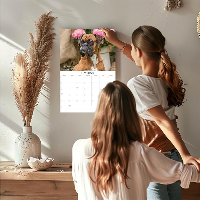 2025 2026 Boxer Calendar - Dog Breed Monthly Wall Calendar - 12" x 18" Open - Thick No-Bleed Paper - Giftable - Academic Teacher's Planner Calendar Organizing & Planning - Made in USA