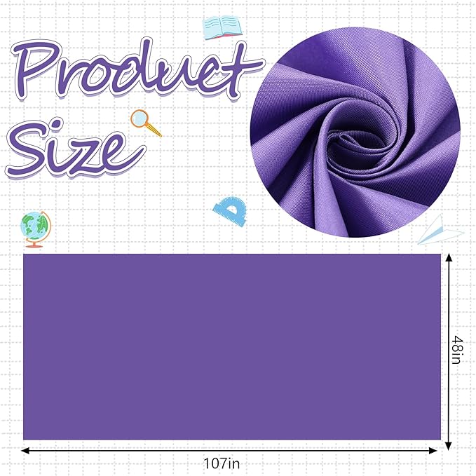 Mindsoft Bulletin Board Fabric 48 '' x 107 '' Class Fabric for Classroom Bulletin Board Decor, Pillows, Curtains, Crafts(Dark Purple)
