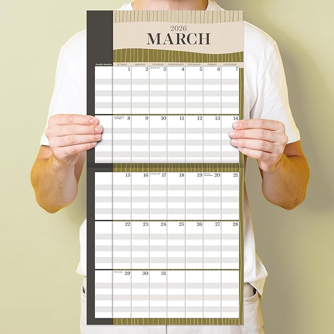 TF Publishing 2026 Parent Planner Wall Calendar - Large Grids for Appointments and Scheduling - Vertical Monthly Wall Calendar 2026 with Premium Matte Paper for Home and Office Organization - 12x12in