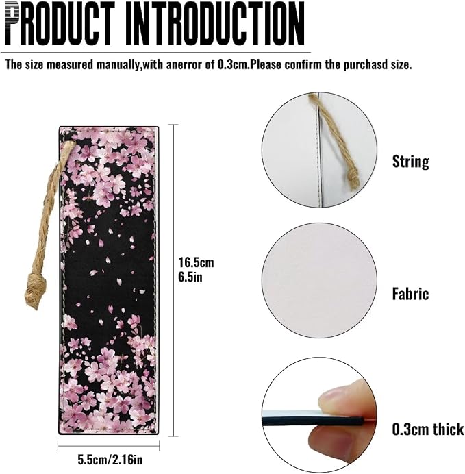 2 Pieces Bookmark for Men Women Book Lovers Ideal for Birthday Present, Teachers Appreciation Pink Cherry Blossoms Bookmarks for Women Teacher