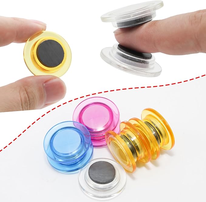 48 Pcs 4 Colors Round Magnets for Whiteboard,Round Small Magnets for School,Office,Home (1.2 Inch)