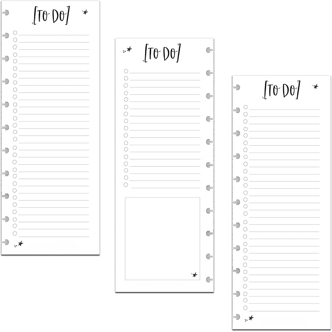 BetterNote Skinny To Do List Refills for Discbound Notebooks, Half Sheet Checklist, Fits Levenger Circa, Staples Arc, TUL, The Happy Planner, Disc Bound, Talia (Whimsy- 25 Sheets, 11-Disc, 8.5"x11")