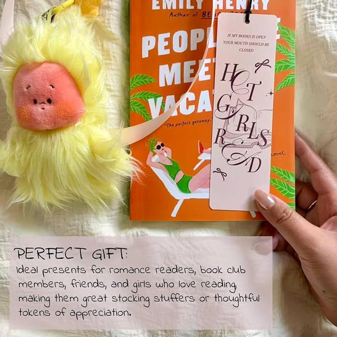 10 Pcs Cute Bookmarks for Women, Double Sided Book Marks for Reading Women, Funny Paper Book Markers Set, Pretty Gifts for Book Lovers, Club, Adults, Girls (Red)