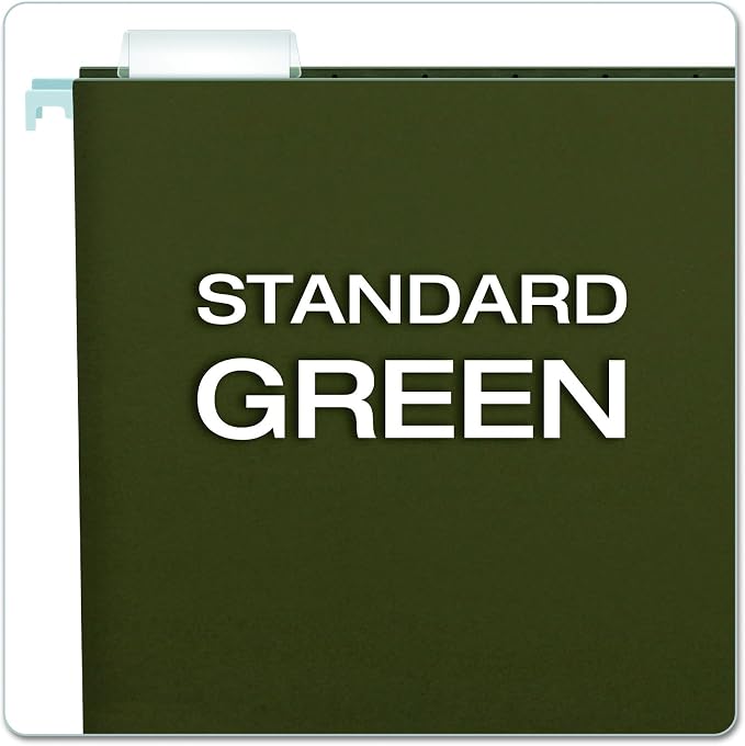 Pendaflex Recycled Hanging File Folders, 25 Pack, Green, Legal Size (8.5" x 14"), 5 Tab Positions, Includes Tabs and Inserts, Eco-Friendly Hanging Files for Office and Document Organization