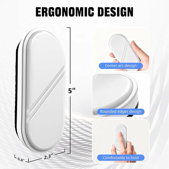 Magnetic Detachable Dry Erase Eraser, Glass Board Erasers, 1 Pack, Whiteboard Eraser for Dry Erase Board, Glass Board, Calendar Board, Office and School Supplies (White)