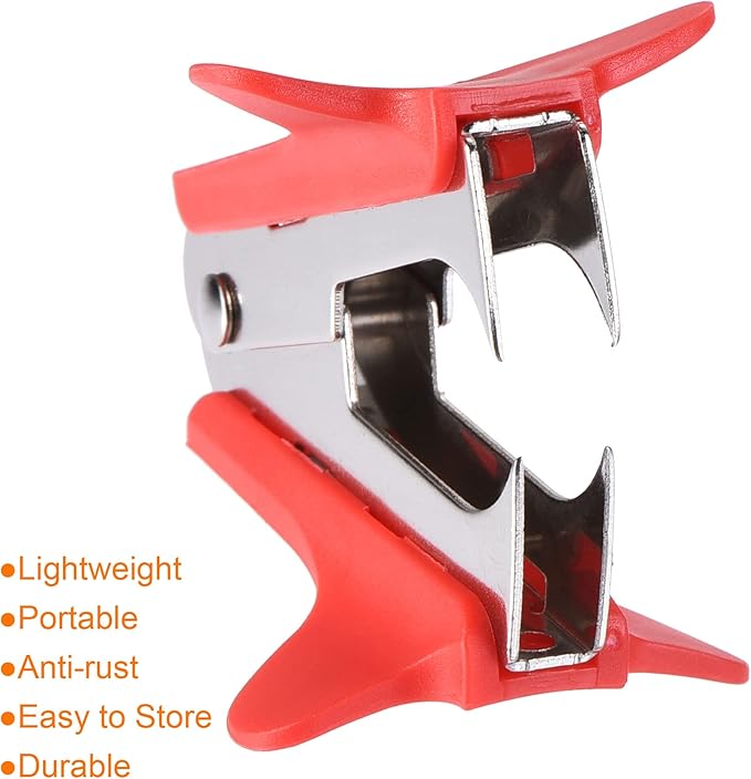 MECCANIXITY Staple Remover Tools, Staplers Puller Steel Jaw for Office Home Desktop Supply Accessory, Red Pack of 3