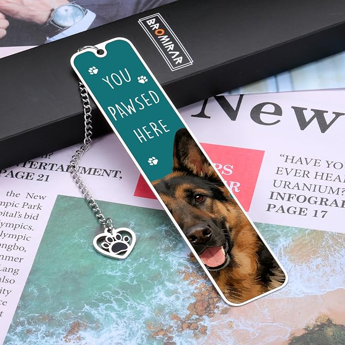 German Shepherd Gifts for Women Men, Gift for German Shepherd Lovers Owners, Dog Dad Gifts for Men, Bookmark Gift for Dog Lovers Kids Adults, Reading Accessories for Book Lover Bookworm Bookish Nerd