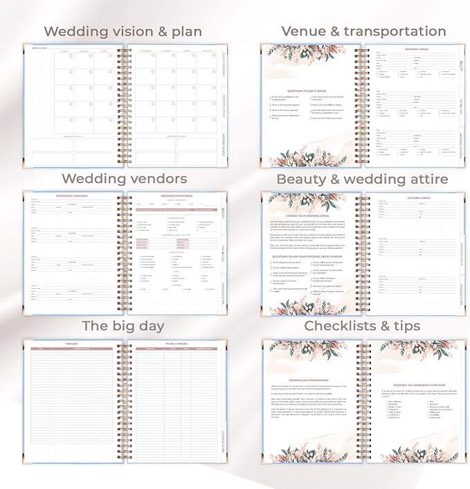 Clever Fox Wedding Planner – Notebook Organizer for Bride – Wedding Planning Binder Book with Pockets – Engagements Gift, 10x11″ (Light Blue)