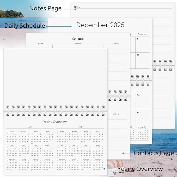 KONVINIT Pocket Calendar 2025-2027, Small Pocket Calendar 2026 for Purse - 3.5”×6.5” - Runs from July 2025 until December 2027, 2026 Monthly Planner with Coil for Organizing
