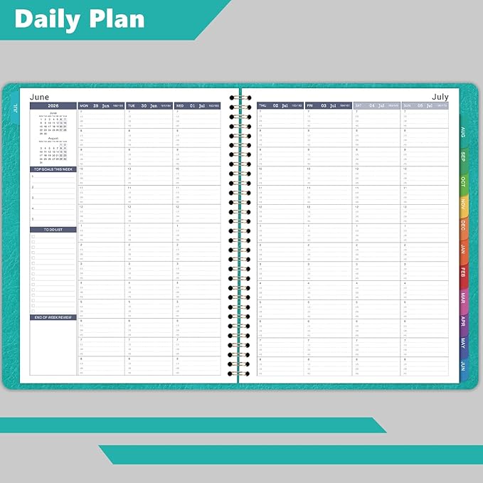 Weekly Appointment Book & Planner 2026-2027 - Large 2026-2027 Daily Hourly Planner, Jul. 2026 - Jun. 2027, 8.5" x 11", Appointment Book with 15-Minute Interval, Thick Paper, Pocket, Turquoise