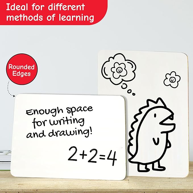 Charles Leonard Dry Erase Lapboard Class Pack, Includes 12 each of Whiteboards, 2 Inch Felt Erasers and Black Dry Erase Markers (35036), 12 Sets