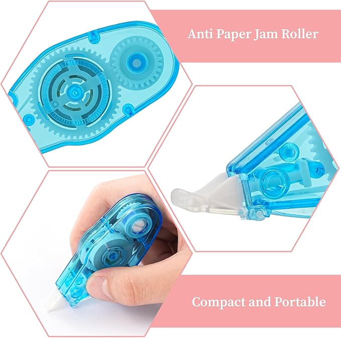 12PCS Mini White Correction Tape, 19.7Ft White Out Correction Tape - Easy to Use for Instant Applicators Fast Drying Smooth Clean Correct for Office, School & Home