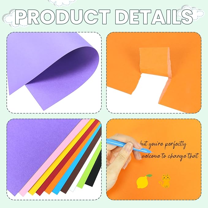 VOKOY 30 Pack Colored Poster Boards 11x14 Inch, Bulk Thick Posterboard Paper, Blank Graphic Display Vision Board for for Art DIY Crafts Drawing School Projects Presentations Exhibits Notices, 300gsm