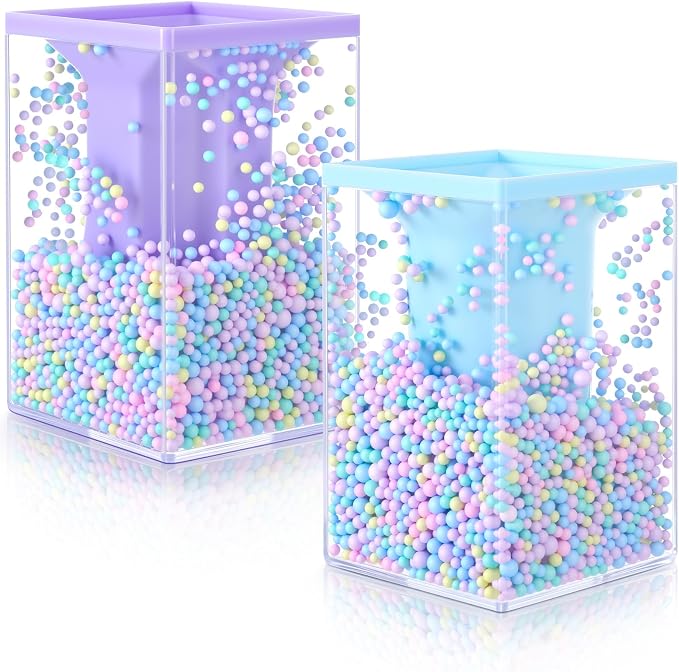 Zonon 2 Pieces Bubble Pen Holder for Desk Cute Makeup Brush Organizer & Pencil Holder with a Playful Sphere Design, Kawaii Desktop Accessories for Women, Office & School(Blue and Purple)