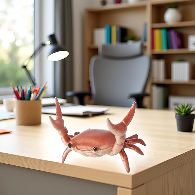 1Pcs Creative Crab Pen Holder Weightlifting Crabs Pen Stand Storage Rack, Office Desktop Decoration, Pencil Holders Desk Supplies Holders and Dispensers, Workspace Organizers (Orange)