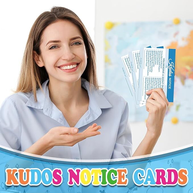 Motiskyy 200 Count Kudos Notice Cards Positive Shout out Cards for Staff Teachers Students Employees Office Appreciation Recognition Reward for Back to School or Work Bulletin Board