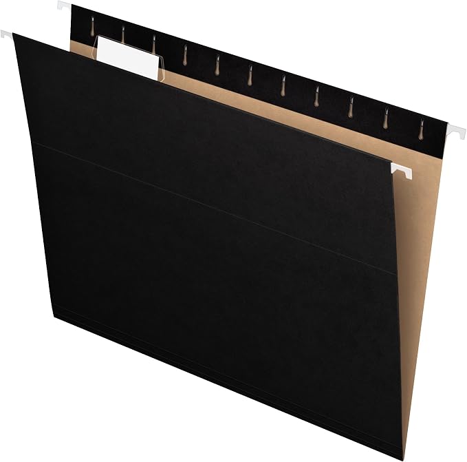 Pendaflex Recycled Hanging Folders, Letter Size, Black, 1/5 Cut, 25/BX (81605) (Pack of 10)