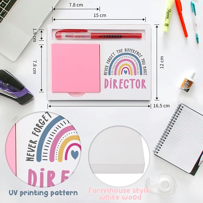 Director Gifts Sticky Note Holder, Thank You Gift for School Director, Program Executive Leader, Education Appreciation Week, Graduation or Holiday Recognition PB054