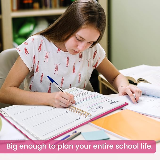 8.5" x 11" Academic Planner 2026-2027, Weekly & Monthly Calendar Planner Book, July 2026 – June 2027, Large Hardcover Organizer with Tabs, Perfect for Teachers, Students, Women & Men – A4, Hot Pink