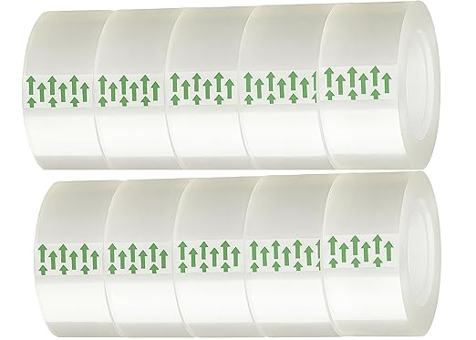 YGM Clear Packing Tape Refills The Office Supplies Fashion Classroom Must Haves School Supplies Packing Tape Dispenser Desk Accessories & workspace Organizers Shipping Tape School Trans Tape (10)