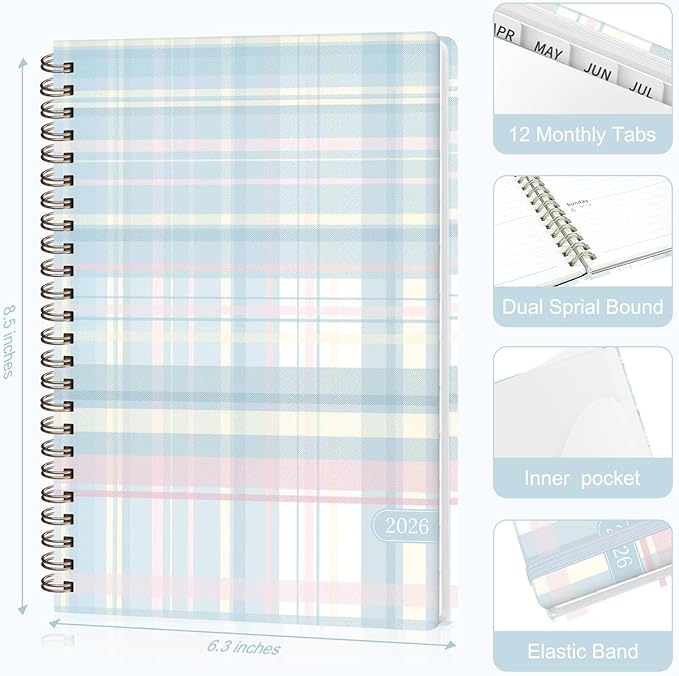 2026 Planner, Weekly and Monthly Calendar Planner Book, Jan 2026 - Dec 2026, Planning Agenda for Desk Accessories and School Supplies - A5 (6.3'' x 8.5'')