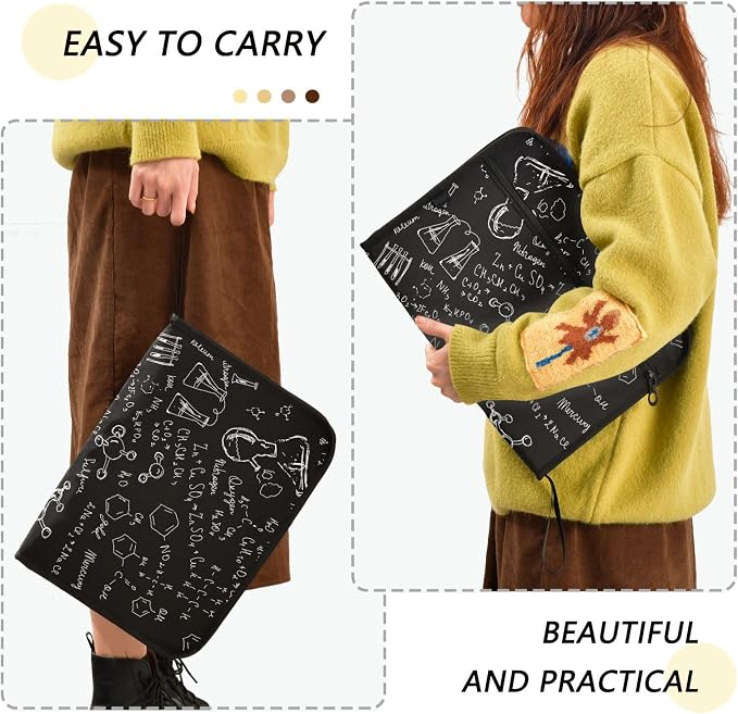 Drawing Chemical Black 13 Pockets Expanding File Folder with Sticky Labels Accordion File Folder Document Organizer Letter Size A4 Papers Expandable File Keeper