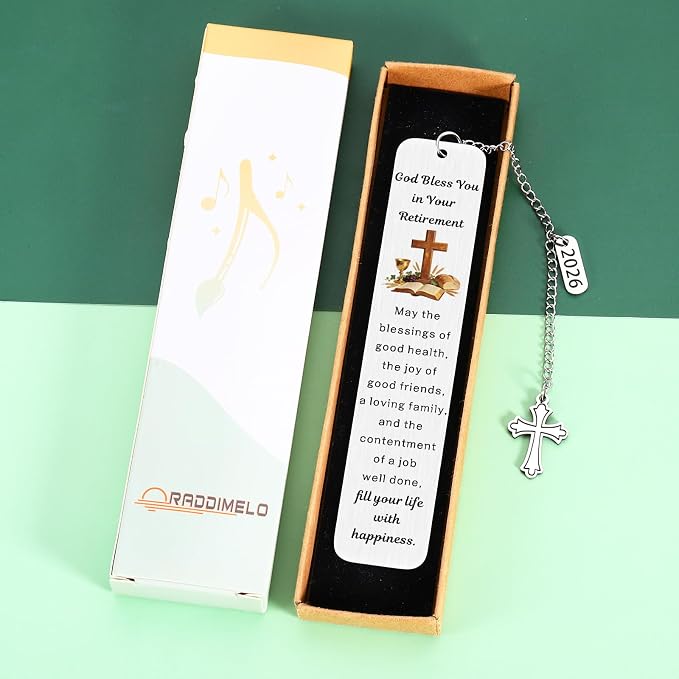 Christian Retirement Gifts for Women Men 2026, Blessings Bookmarks Happy Retirement Gifts for Women Men, Religious Going Away Leaving Farewell Gift for Coworkers Friends Teachers Pastors Retired