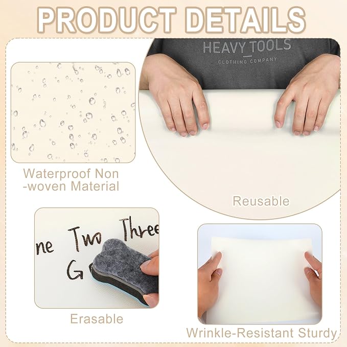 Cream Bulletin Board Roll Reusable Waterproof Erasable Cream Non-Woven Fabric Bulletin Board Roll Wrinkle Resistant Background Poster for Home School Classroom Decor Wrapping DIY Crafts 15.7" x 40ft