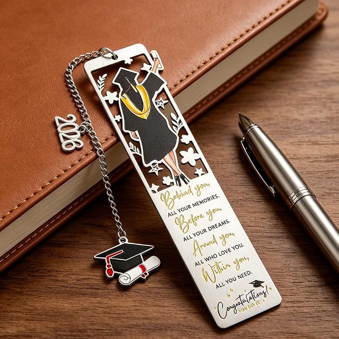 Class of 2026 Graduation Gifts for Women Her - High School College Graduation Gift Ideas for Graduates - Inspirational Bookmark with Gift Box, Congrats Grad Sentimental Keepsake (Graduation)