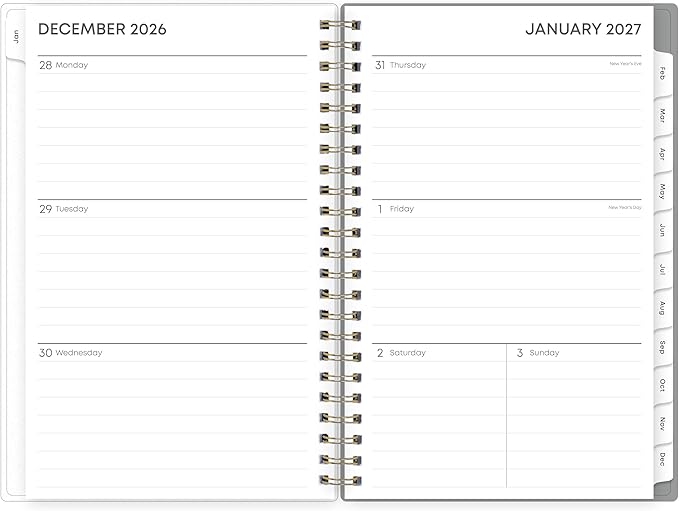 Blue Sky 2027 Weekly and Monthly Planner Calendar, January 2027 - December 2027, 5" x 8", Flexible Frosted Cover, Laminated Tabs, Durable Twin Wire Binding, Sophie