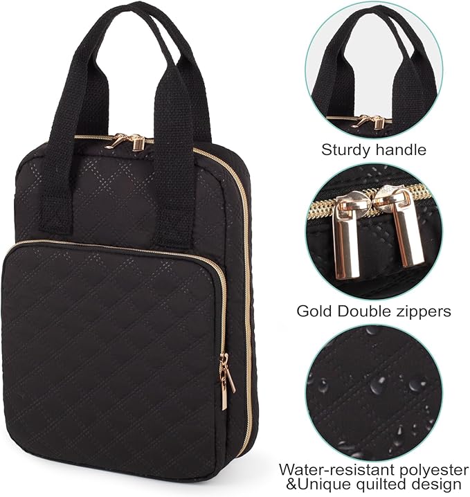 Bible Cover for Women, Bible Case with Handles,Carrying Bible Bag Scripture Case Church Bag Bible Protective with a Zippered Front Pocket & Back Pocket