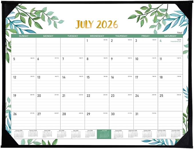 Desk Calendar 2026-2027 - Desk Calendar 2026-2027 Large 22'' x 17'', from July 2026 to December 2027, 18 Months Calendars with Protect Corner