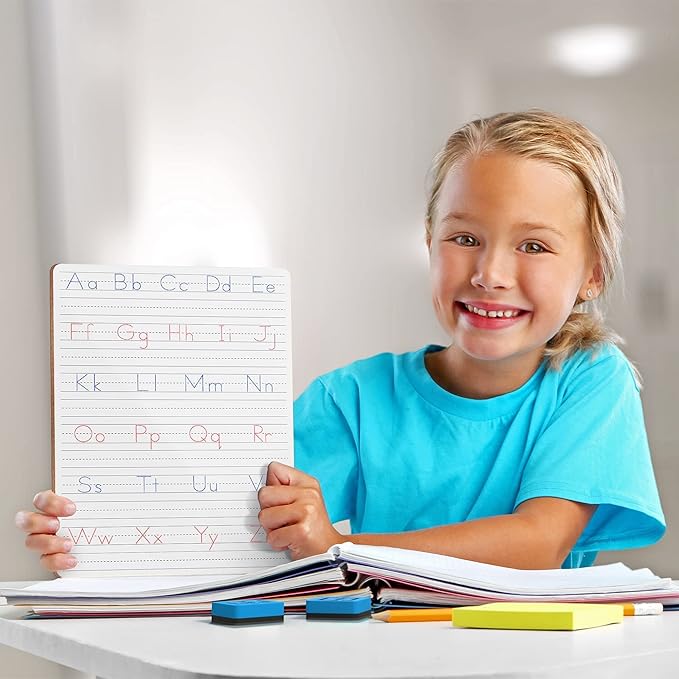 2 Pack Scribbledo Dry Erase Handwriting Practice for Kids 9 x 12 inch Alphabet Tracing Board Whiteboard Letter Tracing for Kids Ages 3-5 Write and Wipe Alphabet Practice Cards Letters Writing Board