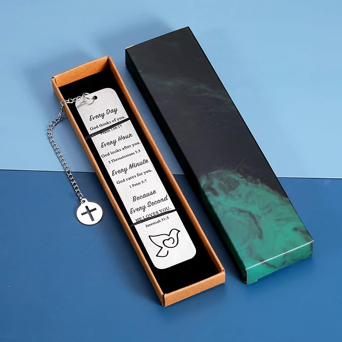 Christian Gifts for Women Inspirational Bible Verse Bookmark for Book Lovers Christmas Gifts for Mom Reading Kids Friends Boys Religious Gifts Pastor Appreciation Gifts Spiritual Easter Basket Stuffer
