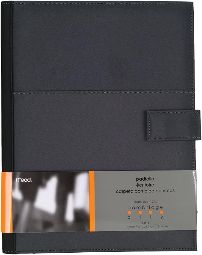 Cambridge Snap Padfolio with Notepad, Legal Pad, 8-1/2" x 11", 40 Sheets, Assorted Colors - Color May Vary (33516) RW033516