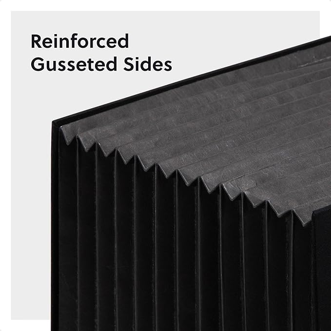 Smead Expanding 12-Pocket Stadium File, 12.75" x 13.75" x up to 11.75", Black Natural Linen (70227)
