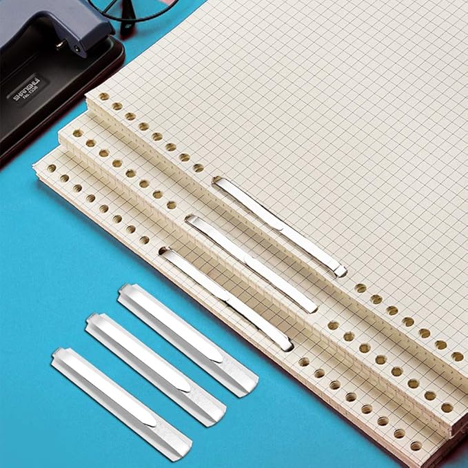 QYH Self-Adhesive Prong Paper Fasteners 1 inch Capacity, 130 Fasteners/Box