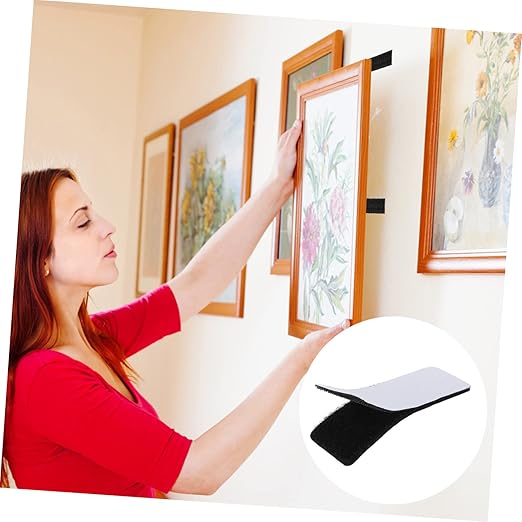 40pcs Fixing Adhesive Strips Sticky Fasteners Hook and Loop Double Sided Tape for Wall Hanging