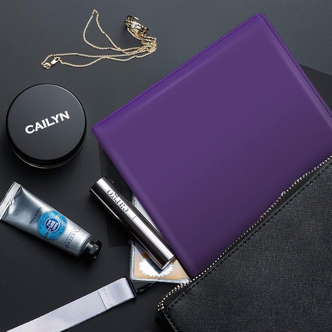 WAVEYU Resume Portfolio Folder, Padfolio Clipboard, Writing Portfolio Leather Clipboard with Cover for Legal Pad Holder Letter Size A4 for Business Conference Notepad Clip Boards, Purple