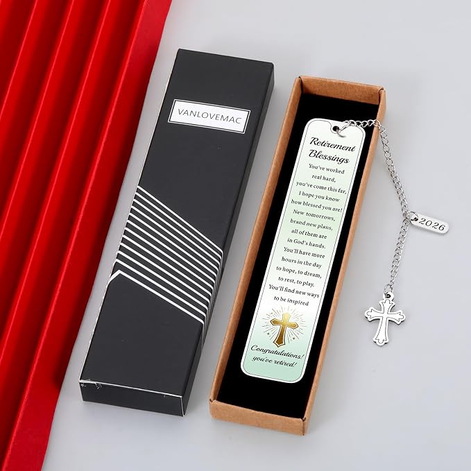 Christian Retirement Gift for Woman Man 2026 Happy Retirement Gifts for Women Men Friends Retirement Blessings Bookmarks for Teacher Pastor Nurse Farewell Going Away Gift for Coworker