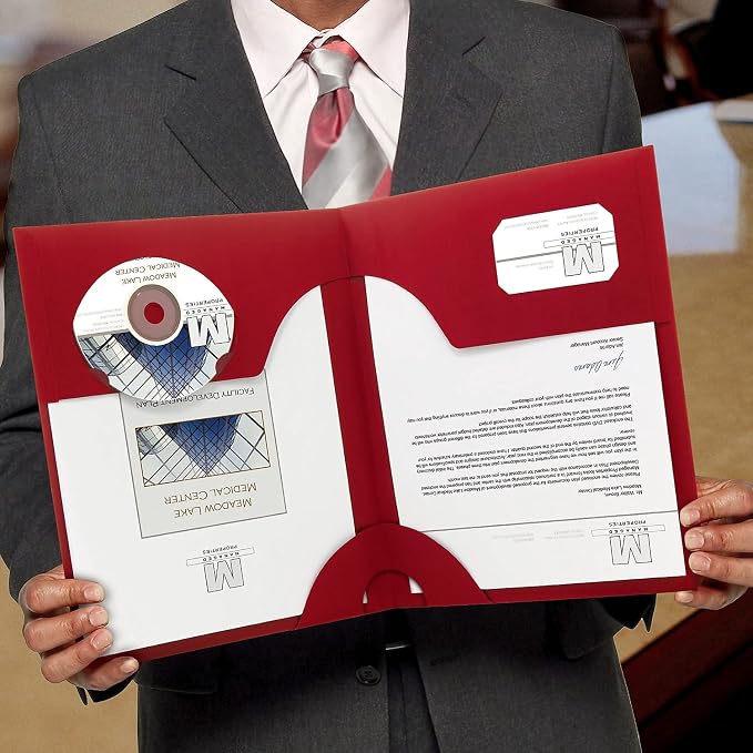 Smead Lockit Two-Pocket Heavyweight Folder, Letter Size, Red, 25 per Box (87980)