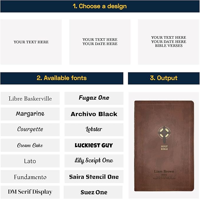 Personalized NRSV Sacraments of Initiation Edition Bible Faux Leather Medium Print Size | Custom with Name, Date or Text | Gift for Catholic and Religious Celebrations | Brown