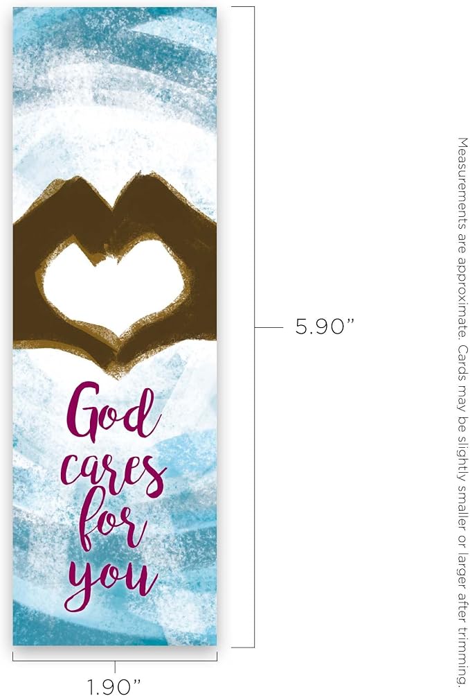 God Cares for You, Matthew 6:30, Bulk Pack of 25 Christian Bookmarks for Kids, Childrens Bible Verse Book Markers, Sunday School Prizes with Memory Verses, Scripture Gifts for Kids & Youth