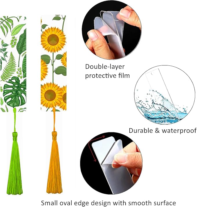 30PCS Acrylic Bookmark Blanks, Clear Acrylic Craft Bookmarks with 30PCS Colorful Tassels, Transparent Rectangle Round Bookmarks Bulk for DIY Crafts Hanging Tag Gift Tag Price Tags- Rectangle